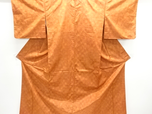 縞織り出し手織り紬着物